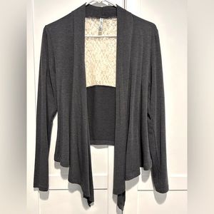 Express Intimates Lace Back Long Sleeve Top